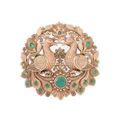 Peacock Splendor Brooch With Antique Look