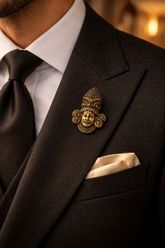 Antique Gold Khatu Shyam ji Brooch