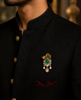 Panther Royale Gemstone Brooch Emerald Stone