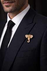 Elephant Design Royal Designer Brooch for Men