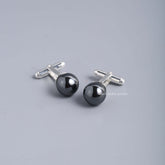Natural Sophisticated Hematite Stone (Black Onex) Cufflinks for the Modern Gentleman