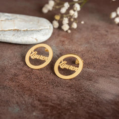 Name Hoop Stud Earrings – Customized Personalized Design