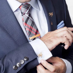 Personalized Cufflink, Tie Bar & Lapel Pin Trio