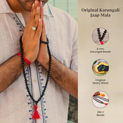 Authentic Divya Karungali Ebony Mala for Meditation (108+1)