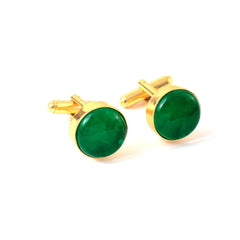Natural Emerald Lab Grown Green Gemstone Wedding Cufflinks