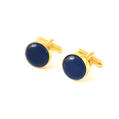 Natural Treated Blue Sapphire Gemstone Cufflinks For men's Groom Wedding Jewelry gift