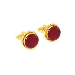 Natural Ruby Red Crystal Gemstone Cufflinks