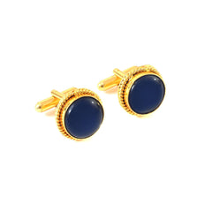 Natural Treated Blue Sapphire Crystal Gemstone Cufflinks For men's Groom Wedding Jewelry gift