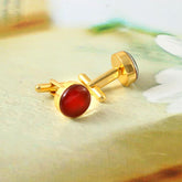Natural Treated Ruby Red Crystal Gemstone Cufflinks