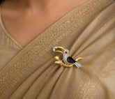 Hand Crafted Antique Bird Saree Pin Brooch