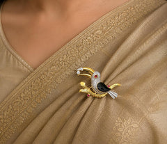 Hand Crafted Antique Bird Saree Pin Brooch