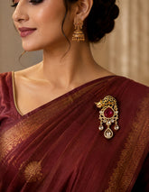 Ruby Vintage Cat Saree Pin Brooch