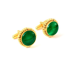 Natural Treated Emerald Lab Grown Green Gemstone Wedding Cufflinks