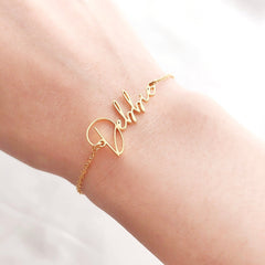 Personalised Bracelet, Custom Name Bracelet, Personalised Name Bracelet, Nameplate Bracelet, Initial Bracelet, Gift for Her, Memorial Gift