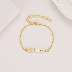 Minimalist Custom Name Bracelet in Gold / Silver / Rose Gold Personalized Couples Bff Friendship Customized Chain Bracelet Name Bracelets