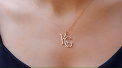 Two Interlocking Special Custom Design Letter Necklace, Personalized Double Letters Pendant, Dainty Double Initials Necklace, Unique Gifts