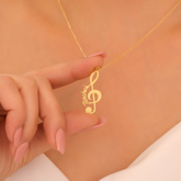 Personalized Treble Clef Name Necklace, Custom Music Note Pendant for Musicians, Music Lover Necklace, Musician Gift, Valentine's Day Gift