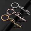 20 Font Styles Customized Keyring Stainless Steel Name Personalized Letter Silver Rose Gold Keychain Gift for her him mom gf bf couples kid