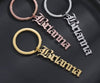 20 Font Styles Customized Keyring Stainless Steel Name Personalized Letter Silver Rose Gold Keychain Gift for her him mom gf bf couples kid