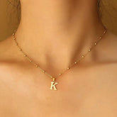Personalized Letter Pendant Choker in Stainless Steel