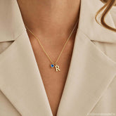 Personalized Initial Necklace with Heart Birthstone – Perfect Birthday Gift