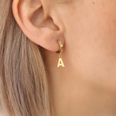 Personalized Initial Hoop Earrings, Sterling Silver or Gold