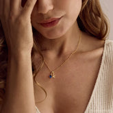 Custom Initial Bubble Necklace with Birthstone Charm