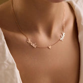 Personalized Family Name Necklace – Custom Sterling Silver, 14K Gold Plated Charm Gift for Mom