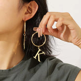 Personalized Initial 18k Gold Hoop Earring