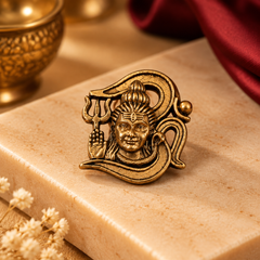 Adiyogi Shiva Gold Trishul Brass Brooch