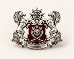 Horse Power SunLion Warrior Silver Plated Brooch