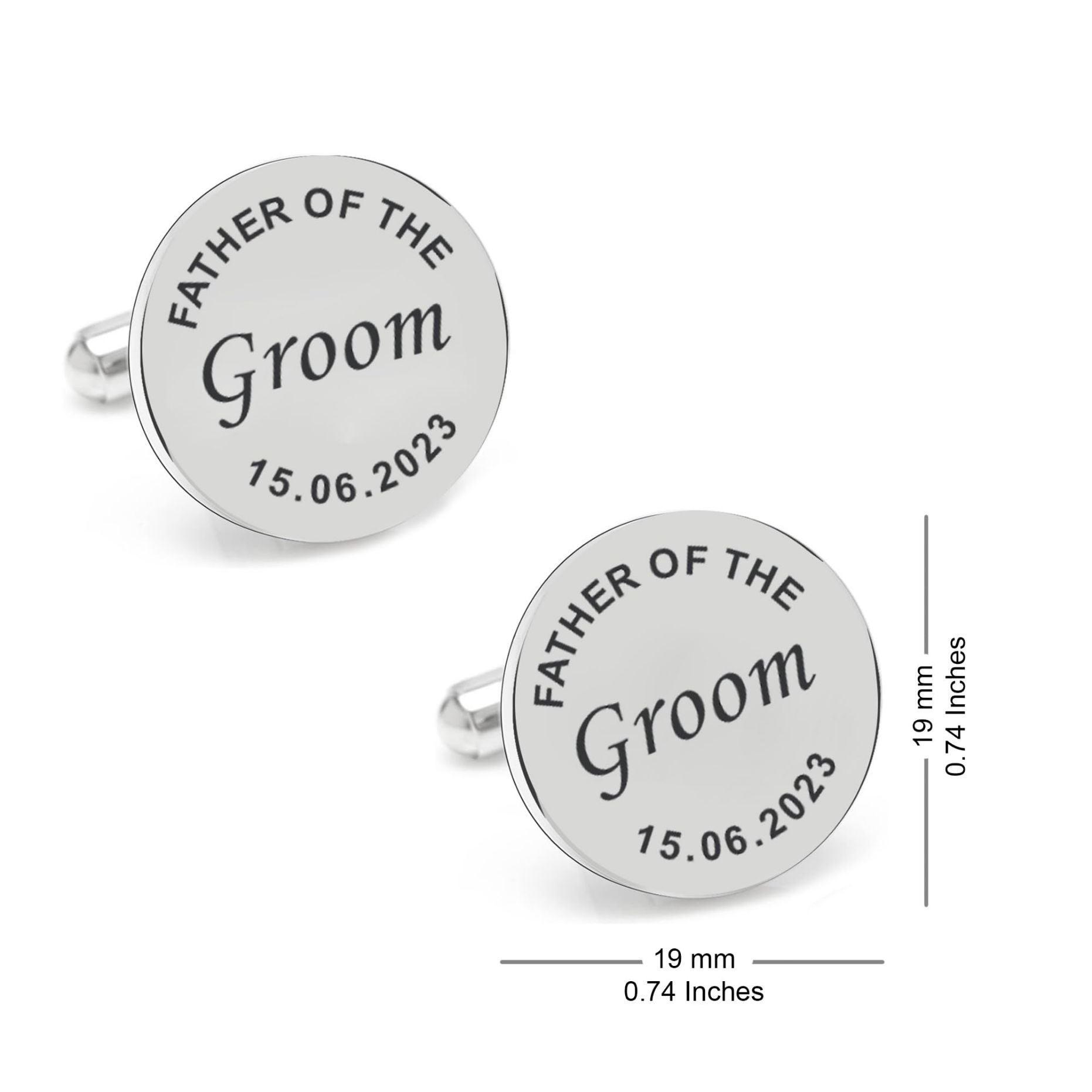 Personalized Dates Quotes Father Of Bride Or Groom & Date Cufflink For Men And Boys 1 Pair - Giva