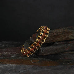 Gold-Tone Modern Rudraksha Spiritual Bracelet