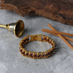 Gold-Tone Modern Rudraksha Spiritual Bracelet