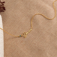 Custom Handmade Birth Stone Name Necklace