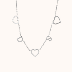 Personalized Heart Charm Pendant Necklace in 18K Gold Vermei