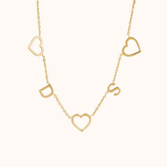 • Personalized Heart Charm Pendant Necklace in 18K Gold Vermeil