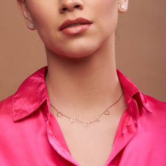 • Personalized Heart Charm Pendant Necklace in 18K Gold Vermeil