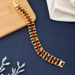 Gold-Tone Modern Rudraksha Spiritual Bracelet