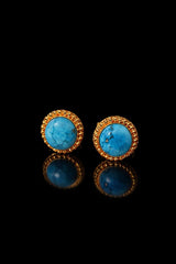 Natural Certified Firoza Turquoise GemStone Cufflinks Handmade For Men