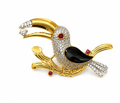 Hand Crafted Antique Bird Saree Pin Brooch
