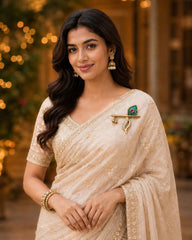 Krishna Bansuri Diamond Saree Pin Brooch
