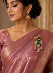 Emerald Vintage Cat Saree Pin Brooch