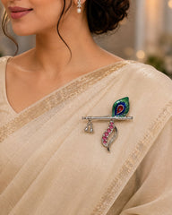 Krishna Bansuri Saree Pin Brooch