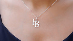 Two Interlocking Special Custom Design Letter Necklace, Personalized Double Letters Pendant, Dainty Double Initials Necklace, Unique Gifts