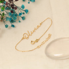 Gold Plated, Custom Name Bracelet, Birthday Gift, Friendship Bracelet, Personalised Bracelet, Gift for Mom, Valentine's Day Gift,